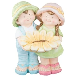 B&M Boy & Girl Garden Ornament 3 B&M Boy & Girl Garden Ornament