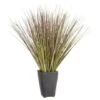 B&M Onion Grass In Black Terracotta Pot -B and M Shop 392866 onion grass in black terracotta pot