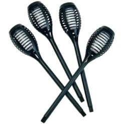 Morocco Solar Powered Flame Effect Post Lights 4pk -B and M Shop 392878 4 pack morocco solar powered flame effect post lights 3