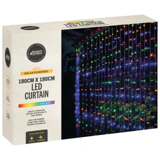 Solar Powered LED Curtain 180cm - 266 Multicolour Lights 4 Solar Powered LED Curtain 180cm - 266 Multicolour Lights - Image 2