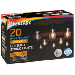 Eveready Mains Powered LED Bulb String Lights 20pk - Warm White -B and M Shop 392912 eveready 20 mains operated warm white led bulb string lights21