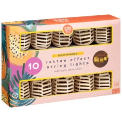 B&M 10 Solar Rattan Effect String Lights -B and M Shop 392921 10 solar rattan effect string lights 3