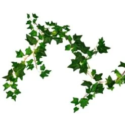 Solar Powered Artificial Ivy Garland 5m -B and M Shop 392926 5m ivy garland with 60 warm white solar leds 5
