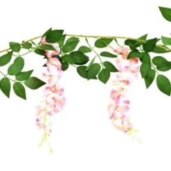 Artificial Wisteria Garland With 20 Solar LEDs -B and M Shop 392927 180cm artificial wisteria garland with 20 warm white solar leds 3