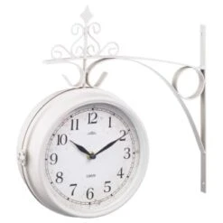 B&M Outdoor Dual Sided Station Clock - Cream -B and M Shop 392937 outdoor dual sided station clock white