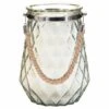 B&M Large Faceted Glass Candle With Rope Handle - Cream -B and M Shop 392940 superbloom large faceted glass candle with rope handle cream 2