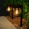 Monaco Solar Powered Post Lights 2pk -B and M Shop 392976 2 pack monaco solar powered post lights