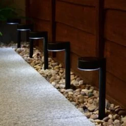 Solar Powered New York Post Lights 8pk 7 Solar Powered New York Post Lights 8pk -B and M Shop 392977 8 pack solar powered new york post lights