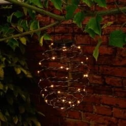 B&M Solar Powered Spiral Lantern - Black -B and M Shop 393012 solar powered spiral lantern black