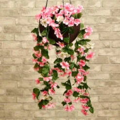 Solar Powered Artificial Floral Hanging Basket -B and M Shop 393030 solar powered artificial floral hanging basket 21