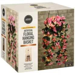 Solar Powered Artificial Floral Hanging Basket -B and M Shop 393030 solar powered artificial floral hanging basket 5