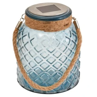 B&M Ocean Air Solar Powered Glass Lantern 3 B&M Ocean Air Solar Powered Glass Lantern
