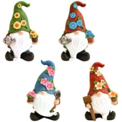 B&M Gonk Gnome Ornament With Solar Flower Hat - Blue -B and M Shop 393077 gonk gnome ornament with solar flower hat group