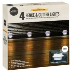 Solar Powered Fence & Gutter Lights - White 4pk 7 Solar Powered Fence & Gutter Lights - White 4pk -B and M Shop 393086 4pk solar powered fence and gutter lights white 3