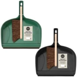 Heavy Duty Dustpan & Bassine Brush Set - Black -B and M Shop 393245 heavy duty dustpan and bassine brush set group