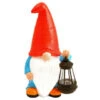 B&M Garden Gonk Ornament With Solar Lantern - Red 2 B&M Garden Gonk Ornament With Solar Lantern - Red -B and M Shop 393259 garden gonk ornament with solar lantern red 2