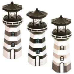 B&M Lighthouse Ornament With Rotating Solar Light - Grey 7 B&M Lighthouse Ornament With Rotating Solar Light - Grey -B and M Shop 393263 lighthouse ornament with rotating solar light group