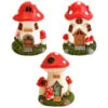 B&M Assorted Mushroom House Ornament With Glowing Solar Light -B and M Shop 393429 mushroom house ornament with glowing solar light group