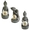 B&M Assorted Sitting Solar Buddha Garden Ornament 2 B&M Assorted Sitting Solar Buddha Garden Ornament -B and M Shop 393441 sitting buddha garden ornament with solar crackle ball group