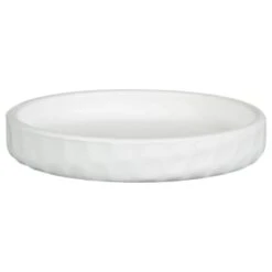 B&M White Ceramic Planter With Base Plate 9 B&M White Ceramic Planter With Base Plate -B and M Shop 393651 white ceramic planter with base plate