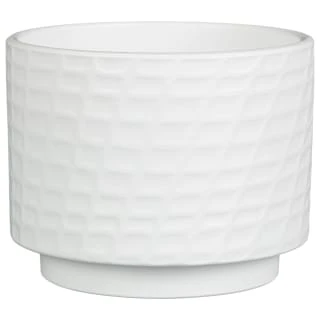B&M White Ceramic Planter With Base Plate 5 B&M White Ceramic Planter With Base Plate - Image 3