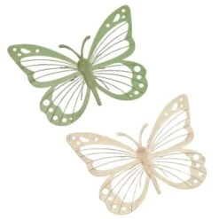 B&M Large Metal Butterfly Wall Art - Cream -B and M Shop 393683 large metal butterfly group