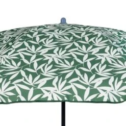 B&M Superbloom Sun Printed Parasol 1.8m - Leaf 6 B&M Superbloom Sun Printed Parasol 1.8m - Leaf -B and M Shop 393761 superbloom sun 1 8m printed parsasol green leaf close up 2