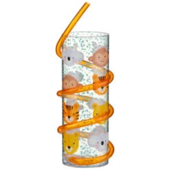B&M Little Safari Animal Tumbler & Straw (Assorted) -B and M Shop 394235 kids animal tumbler and straw animal orange