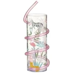 B&M Little Safari Animal Tumbler & Straw (Assorted) -B and M Shop 394235 kids animal tumbler and straw zebra pink