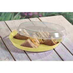 B&M Food Tray With Clear Lid - Yellow -B and M Shop 394984 food tray with clear lid yellow