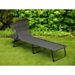 Vancouver Premium 3 Position Folding Relaxer Bed - Black -B and M Shop 395731 vancouver premium 3 position folding relaxer bed 2